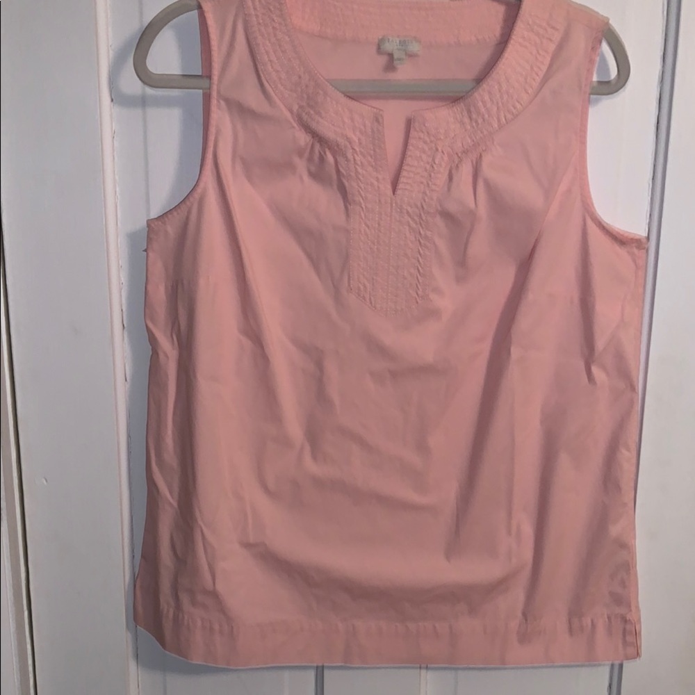Talbots Soft Pink Sleeveless Top SIZE MEDIUM Cotton Spandex